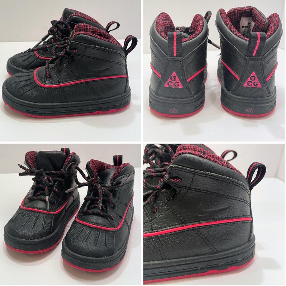 Nike ACG Woodside 2 Black Leather Boots 524878-001 Toddler Size: 7C